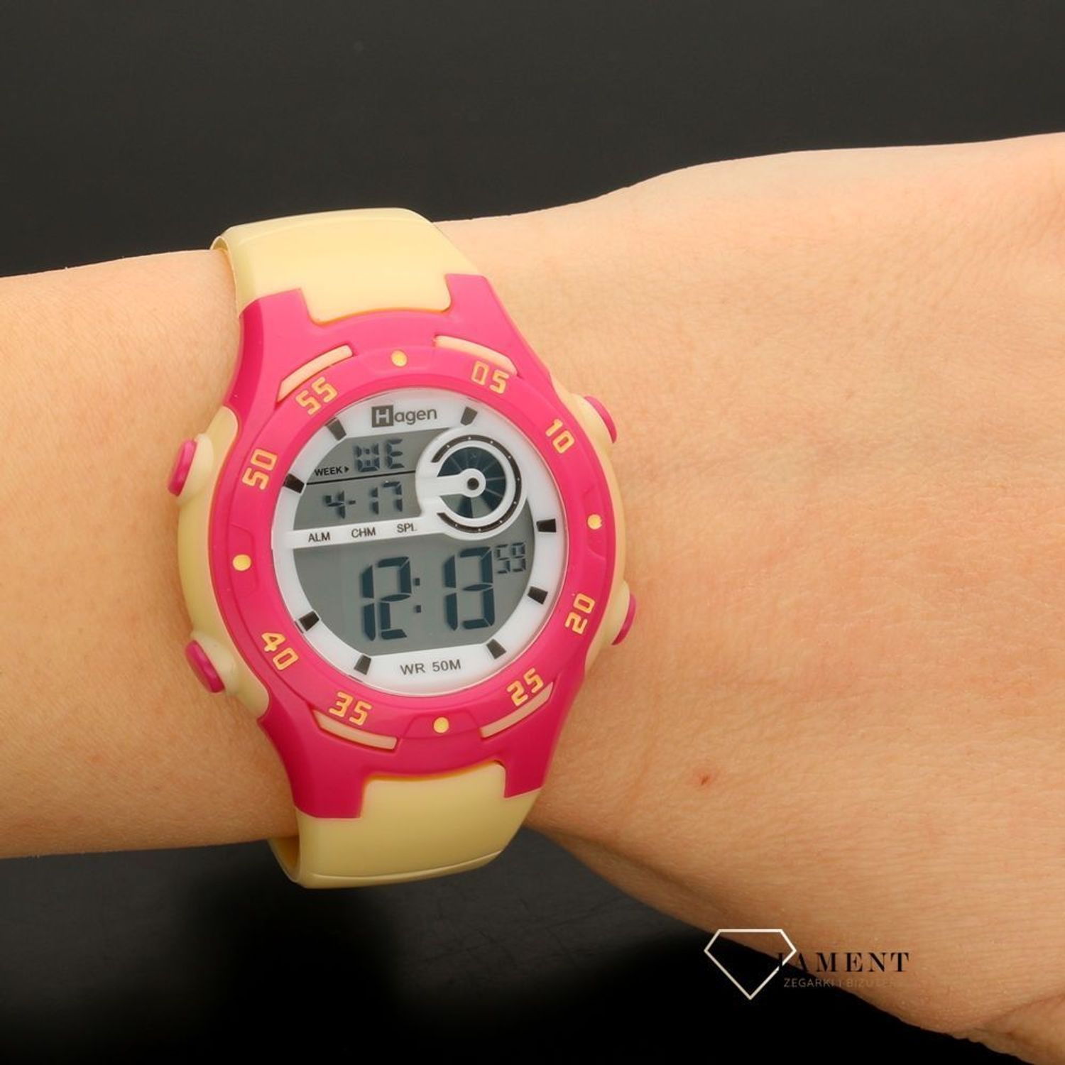 Dziecięcy zegarek Hagen HA-201L różowo-zółty (1).jpg